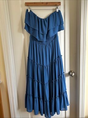 knee length dresses for ladies 1.STATE Tie Neck Long Sleeve Tiered Maxi Dress – VinNews Recommendations main image 1